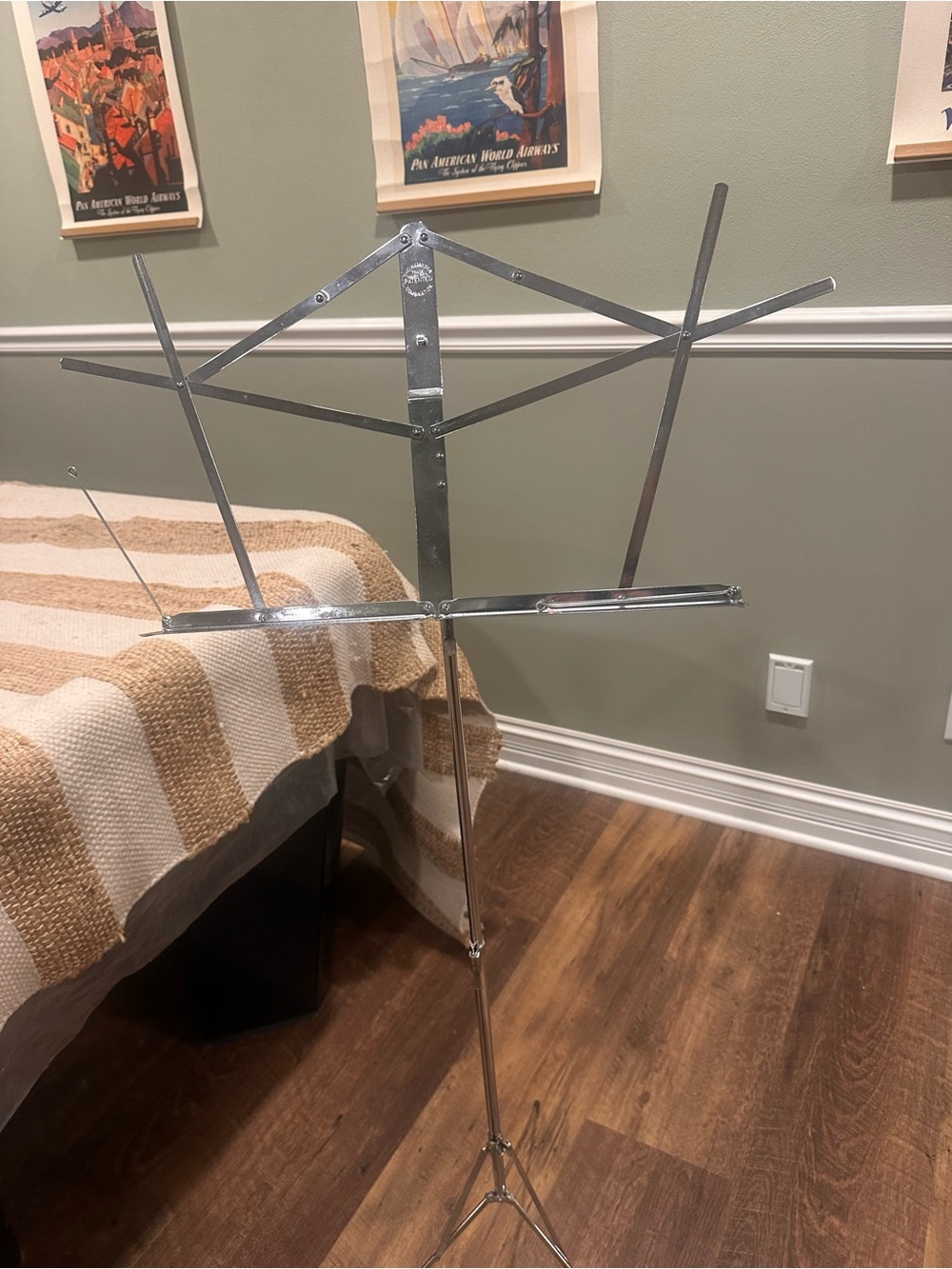 Folding Portable Music Stand - Silver-collapses to 17 inches